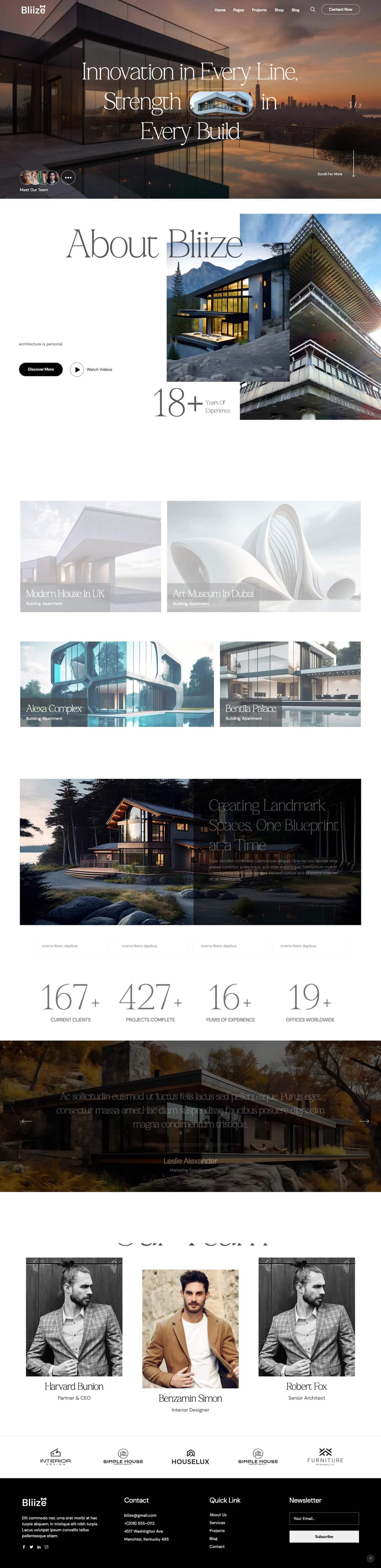 Bliize — a Architecture & Design website design