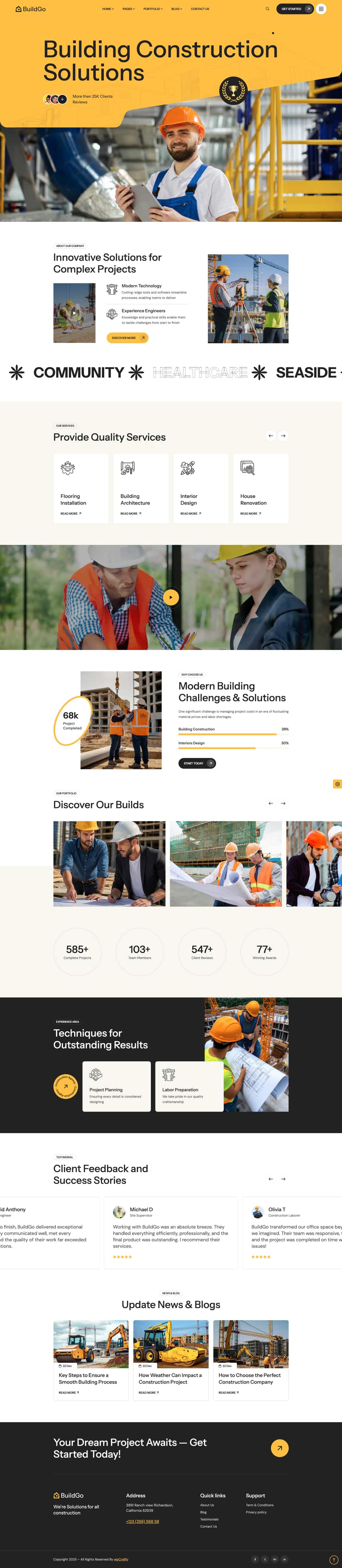 BuildGo — a General Contractors website design
