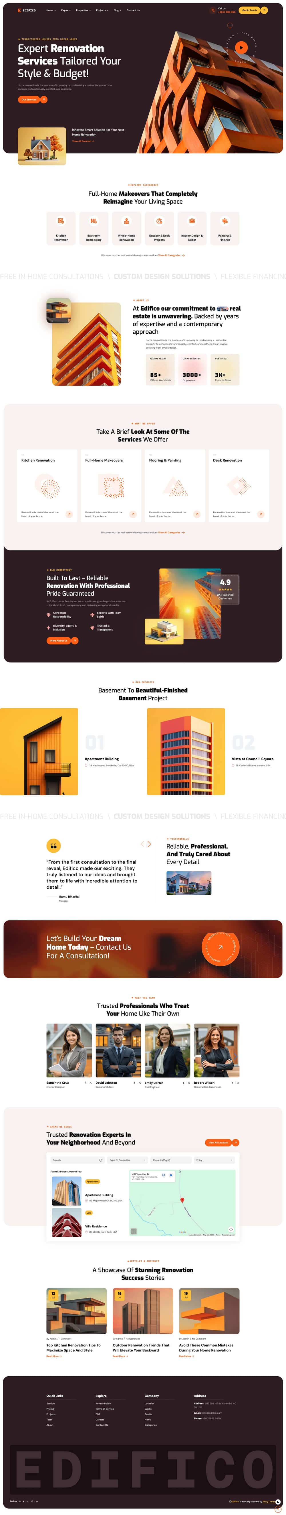 Edifico Renovation — a General Contractors website design