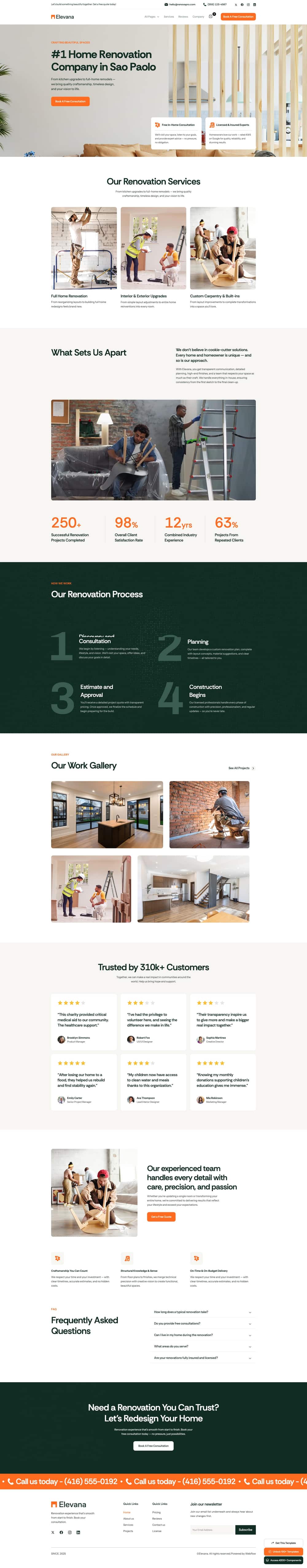 Elevana — a General Contractors website design