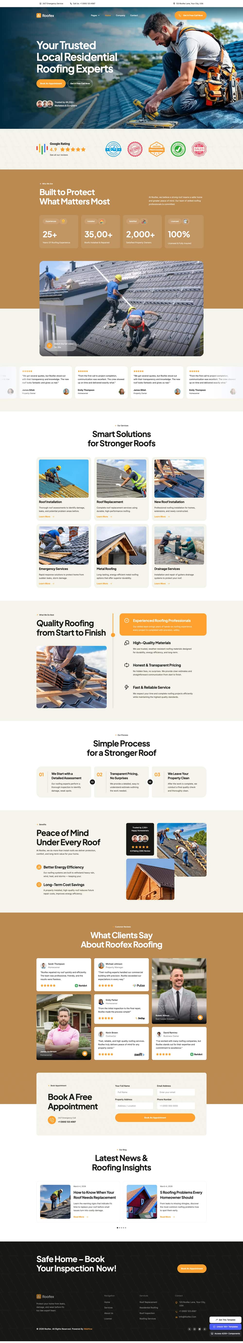 Roofex — a Roofing website design