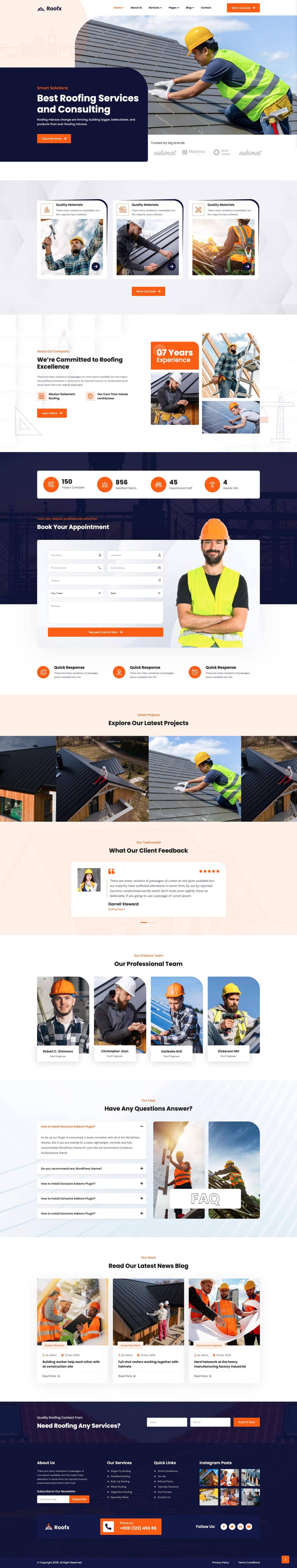 RoofX — a Roofing website design